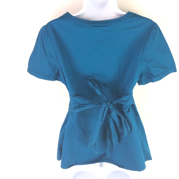 Ann Taylor LOFT Blue Maternity Top Scrub M Medium - Picture 3 of 5